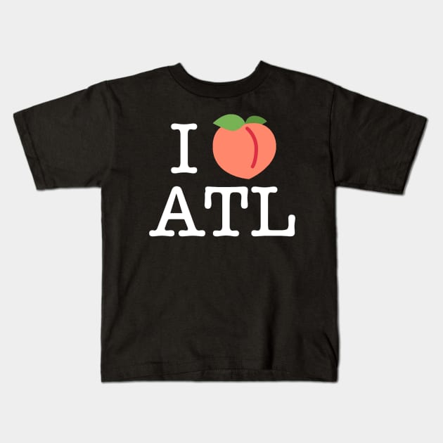 I Peach Atlanta (White Lettering) Kids T-Shirt by KyleHarlow